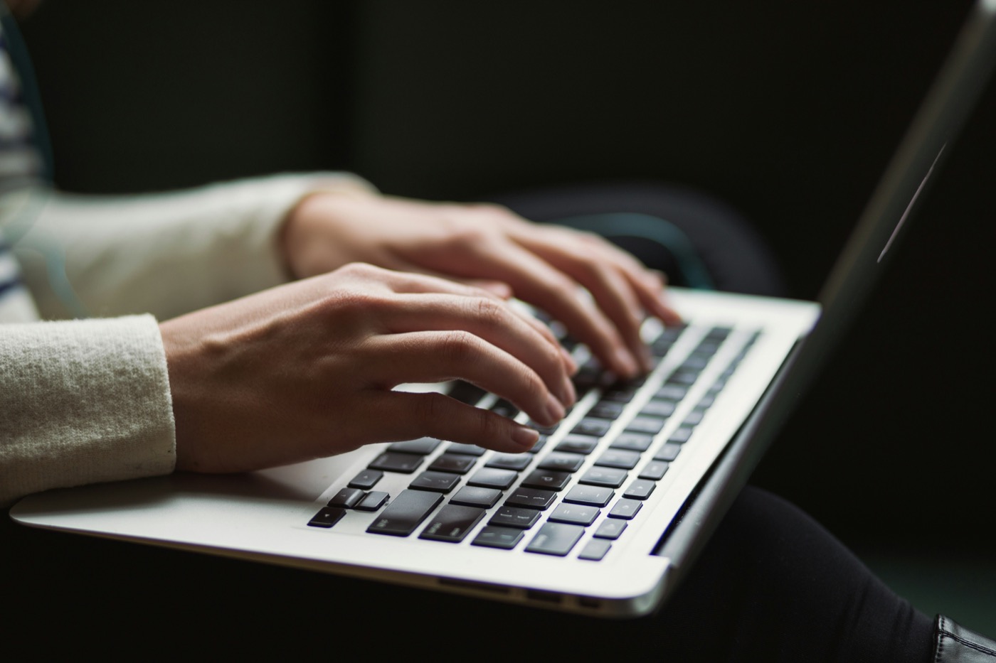 Person using a laptop